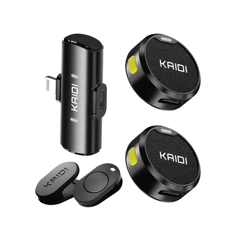 Microfone De Lapela Sem Fio Kit C/ 2 Un Para Iphone Ios 8 Ao 14 Com Conexão Lightning, Ideal Para Podcast, Youtube, Tiktok, Instagram, Entrevistas E Lives, Captação Profissional De Áudio, Bluetooth