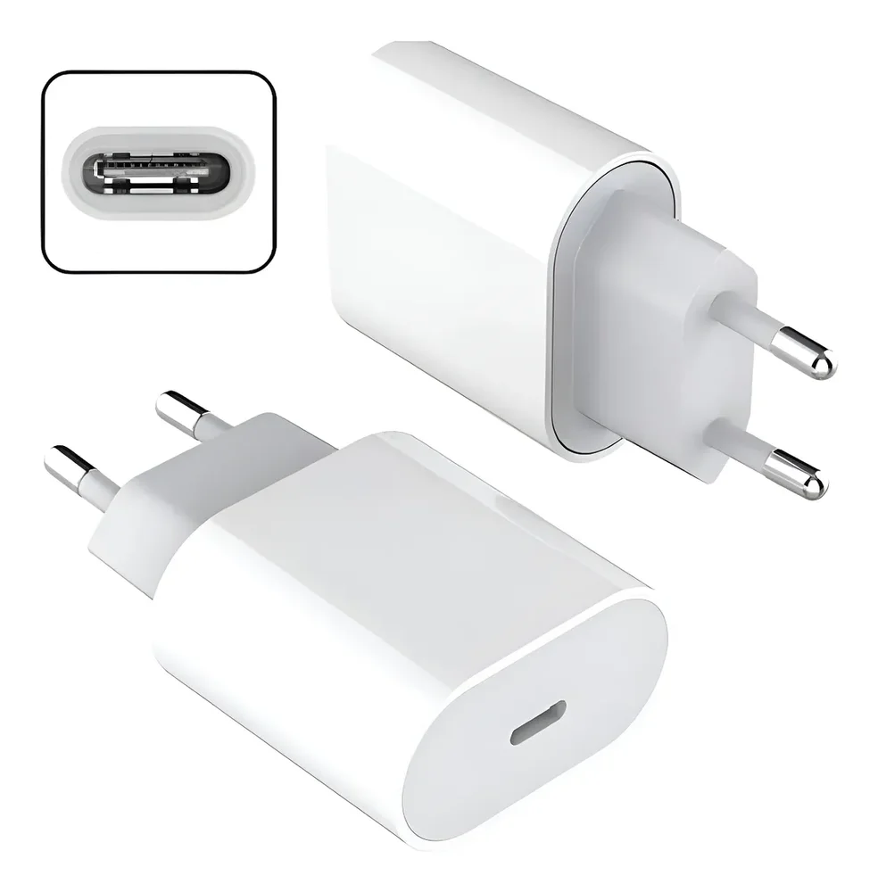Fonte Turbo 30w Para Iphone 15 /15 Pro /15 Plus/ 15 Pro Max Branco