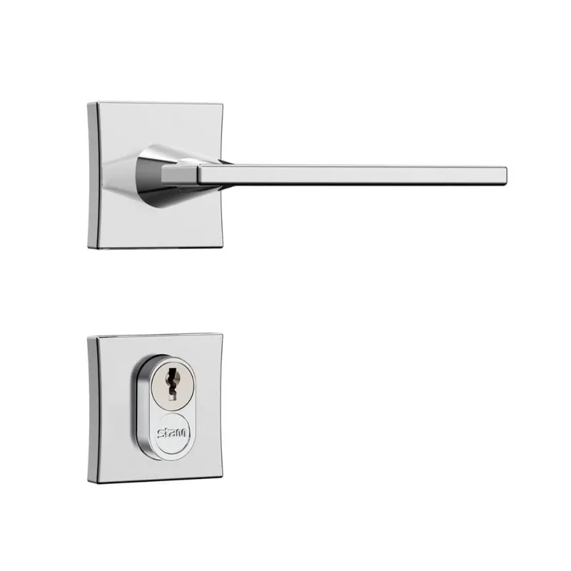 Fechadura Classic 3000 Banheiro Roseta Quadrada Cromada 55mm Stam