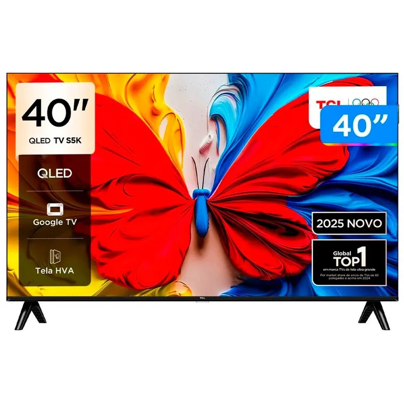 Smart TV 40" TCL Full HD QLED 40S5K Google TV 2 HDMI
