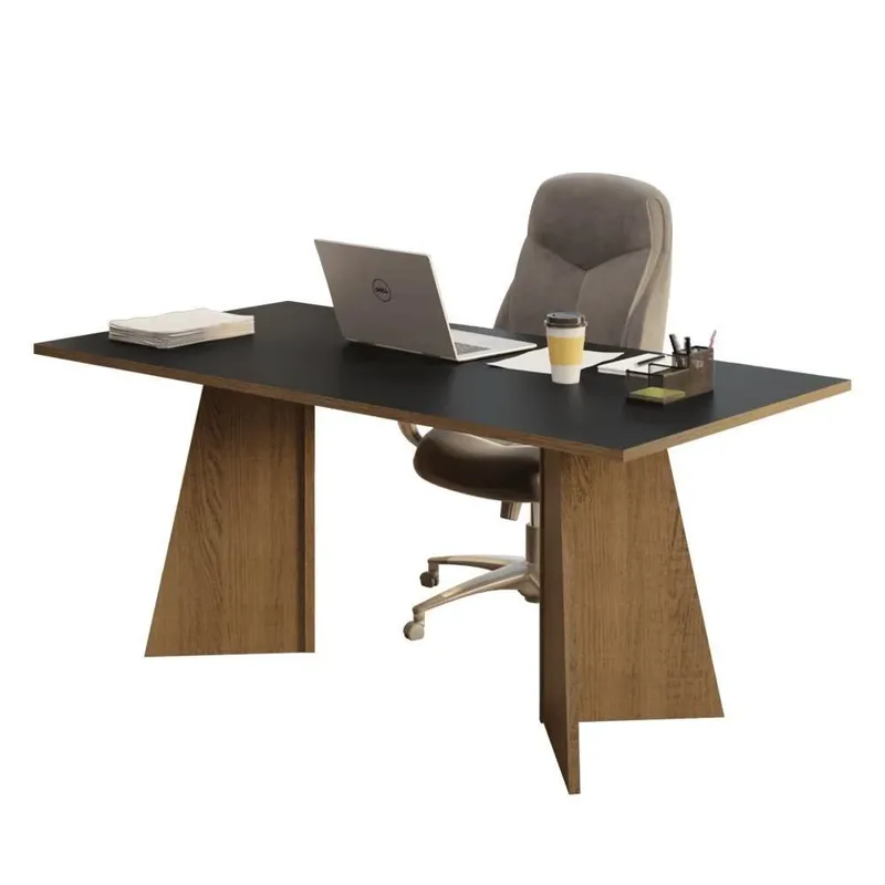 Mesa Para Escritório Diretor Presidente 180cm Rustic-preto 5388 Madesa