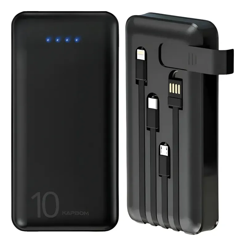 PowerBank 10000 Portátil CARREGADOR RÁPIDO Com 4 CABOS
