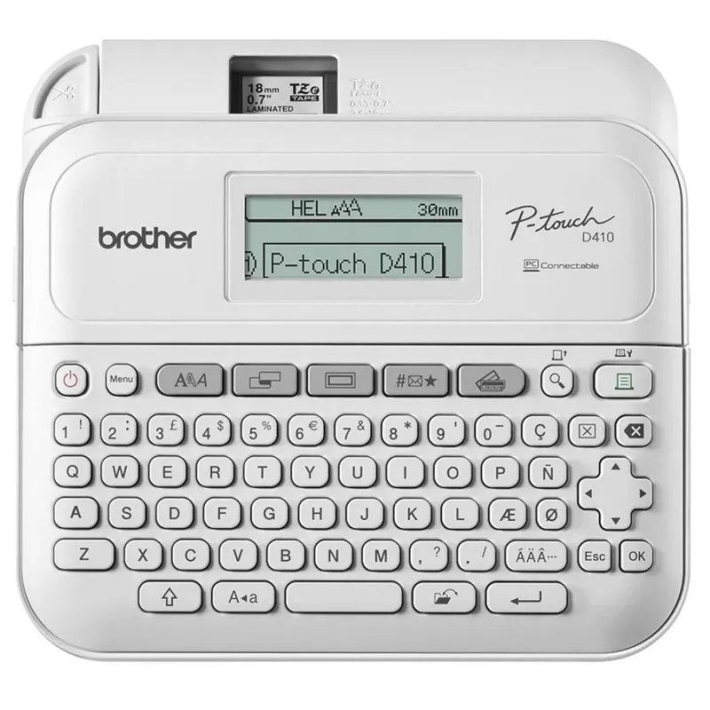 Rotulador Brother Eletrônico e Portátil, Com Cortador Manual - PTD410