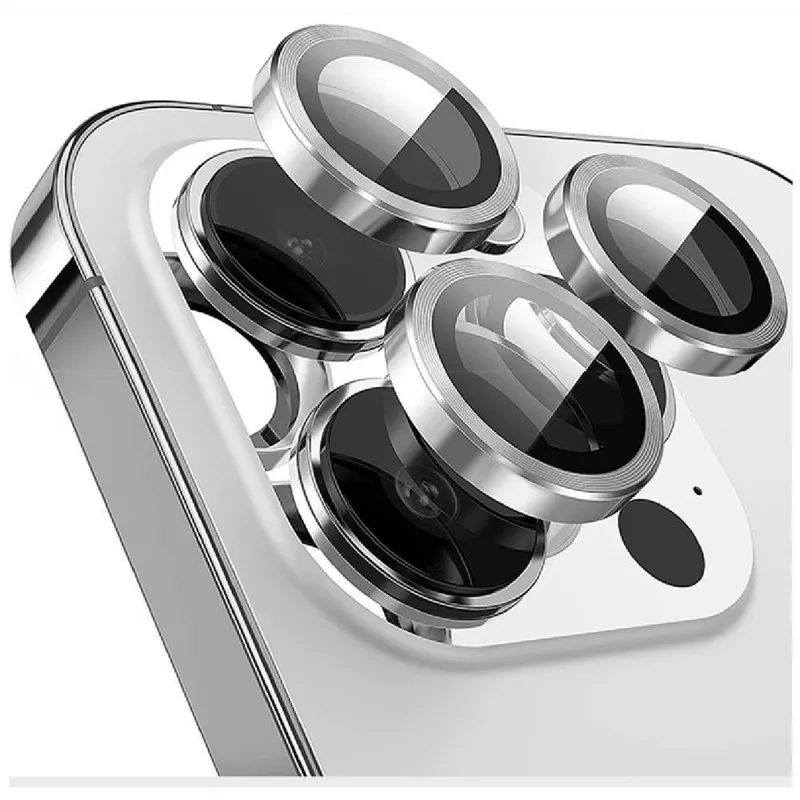 Película Lente Câmera Compatível Com Iphone 16 Pro Tela 6.3 Lisa Proteção Prata