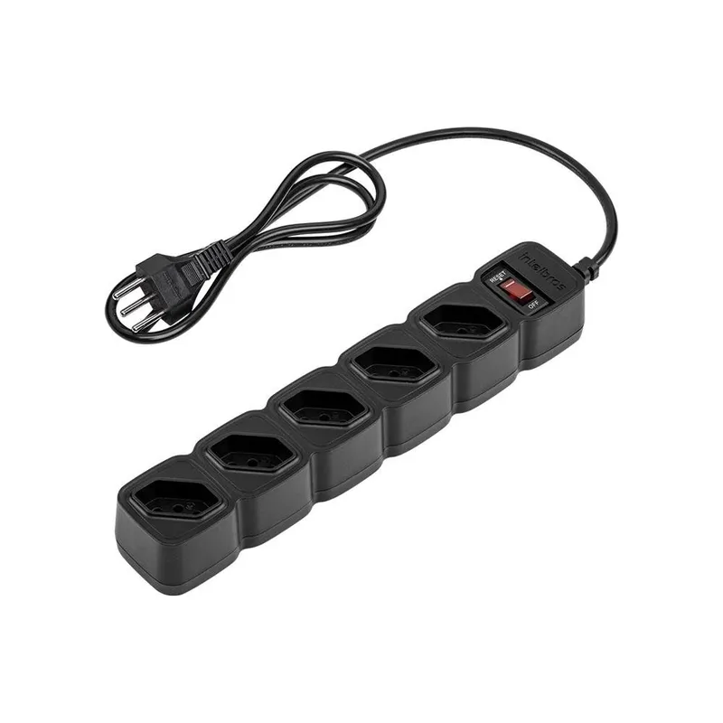 Protetor Eletrônico Intelbras com 5 Tomadas - EPE 205 Preto