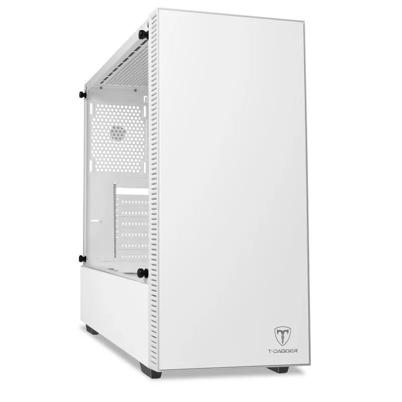 Gabinete Gamer T-Dagger Cube White Mid Tower Lateral em Vidro Sem FANs Branco