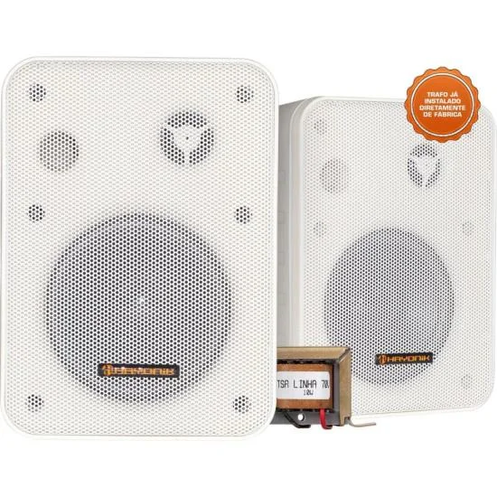 Caixa Acústica Hayonik Ambience Line Msb60nc Com Trafo 70v(10w) Branca - Par / 2