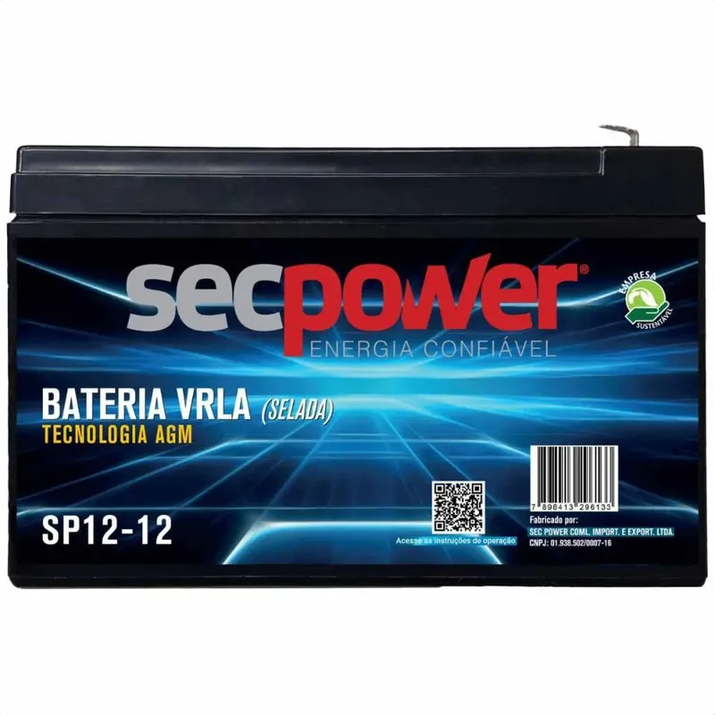 Bateria Selada Vrla 12v 9ah Sp 12-9 T2 Secpower