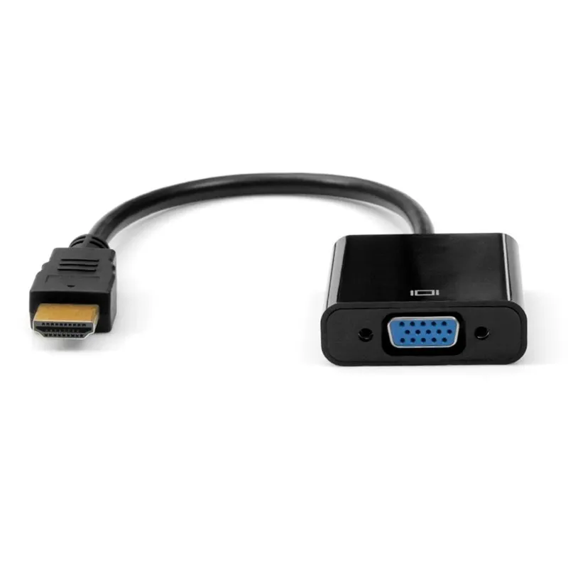Cabo Adaptador HDMI para VGA + P2 Plus Cable, 10 Centímetros - ADP-HDMIVGA20BK