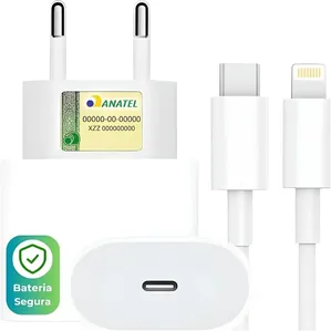 Kit Carregador Turbo Linha Premium Compativel Com Iphone, Cabo Usb-c-lightning + Fonte Carregador 30w Ultra Rapido Compatível Iphone X Xr Se 11 12 13