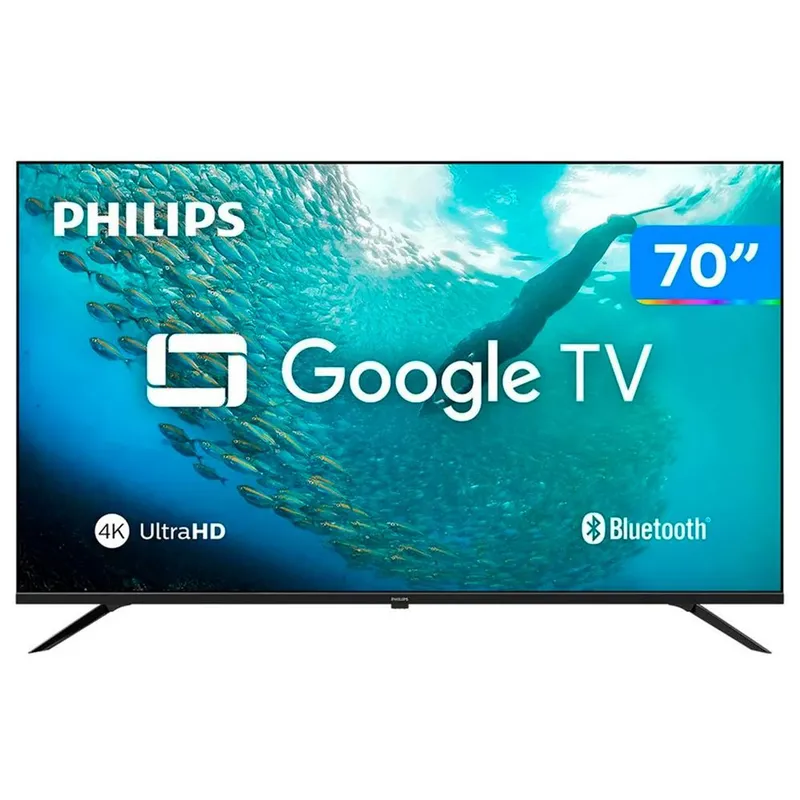 Smart TV 70" Philips 4K UHD DLED 70PUG7019/78 Google TV Quad Core Google Assistente 3 HDMI