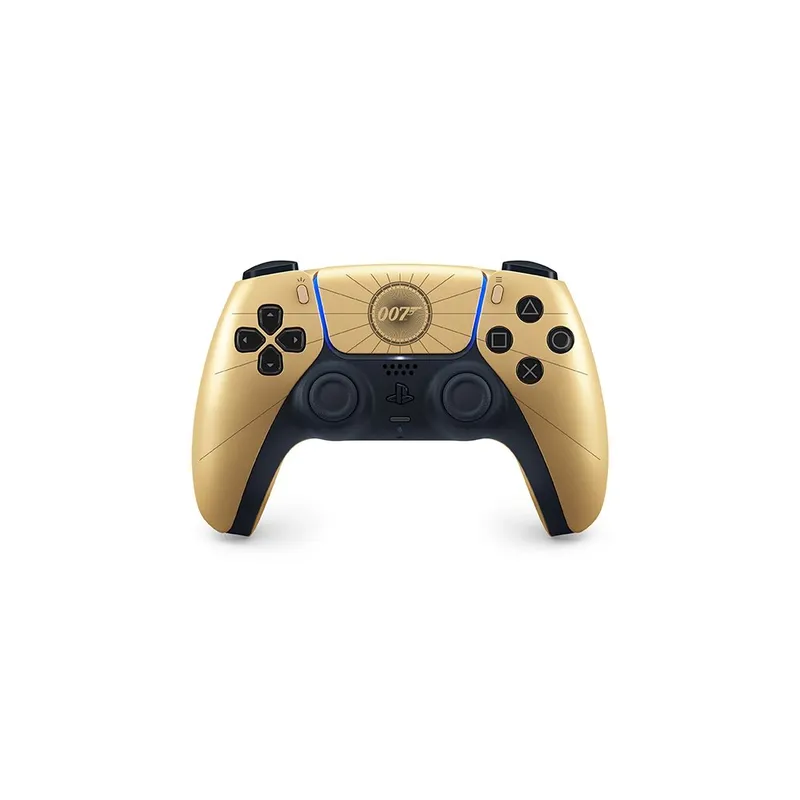 Controle Sem Fio Sony DualSense, Edição Limitada 007 First Light, PlayStation 5, Bluetooth, com Feedback Háptico, Preto e Dourado - 1000052026