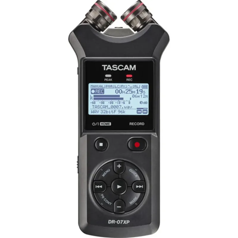 Gravador Tascam Dr-07xp Portátil Com Microfone Ajustável