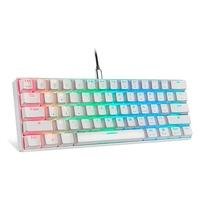 Teclado Gamer Motospeed, RGB, ABNT2, Branco, Switch Blue, USB Tipo-C, Branco - CK61