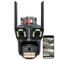 Camera Segurança Três Lentes Wifi Ultra Hd 4k Prova Dágua Sirene Casa Empresa Interior Exterior