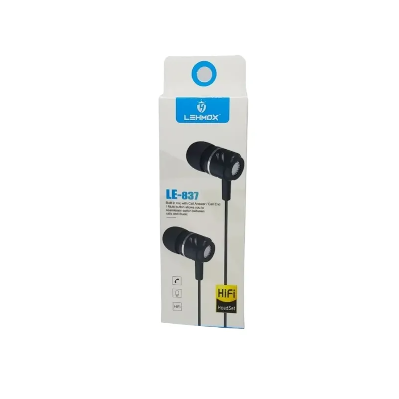 Fone Auric P2 Lehmox Le-837 C/ Mic Preto