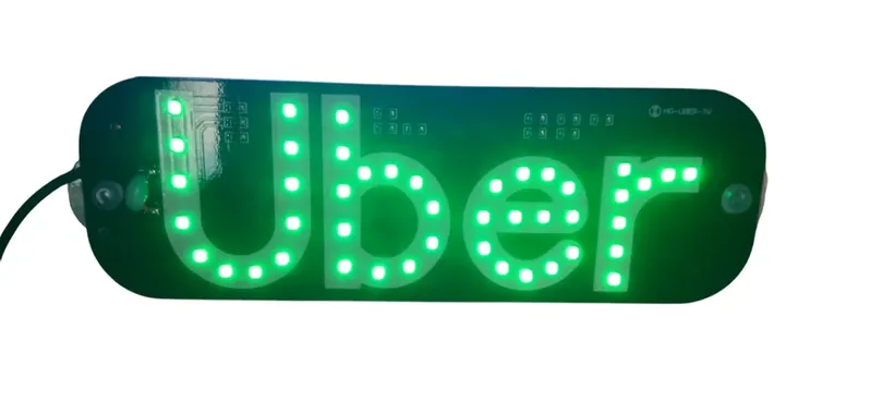 Sinalizador Letreiro Luminoso Led Uber - Verde 12V
