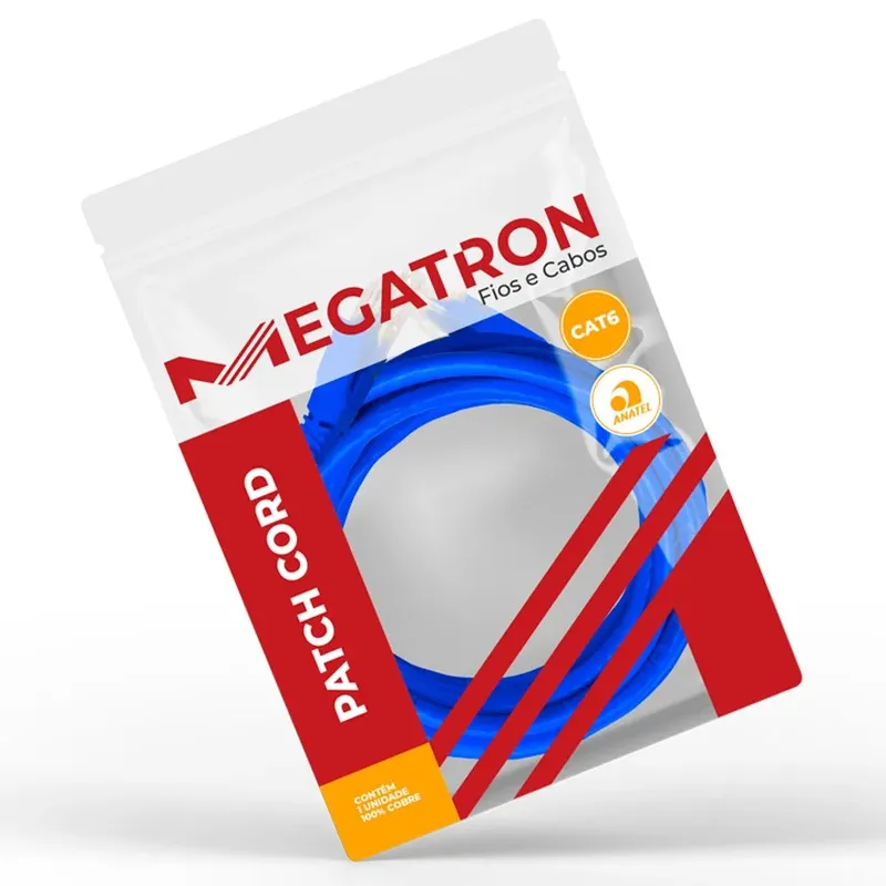 Patch Cord Cat.6 Megatron Utp 2,5m Azul