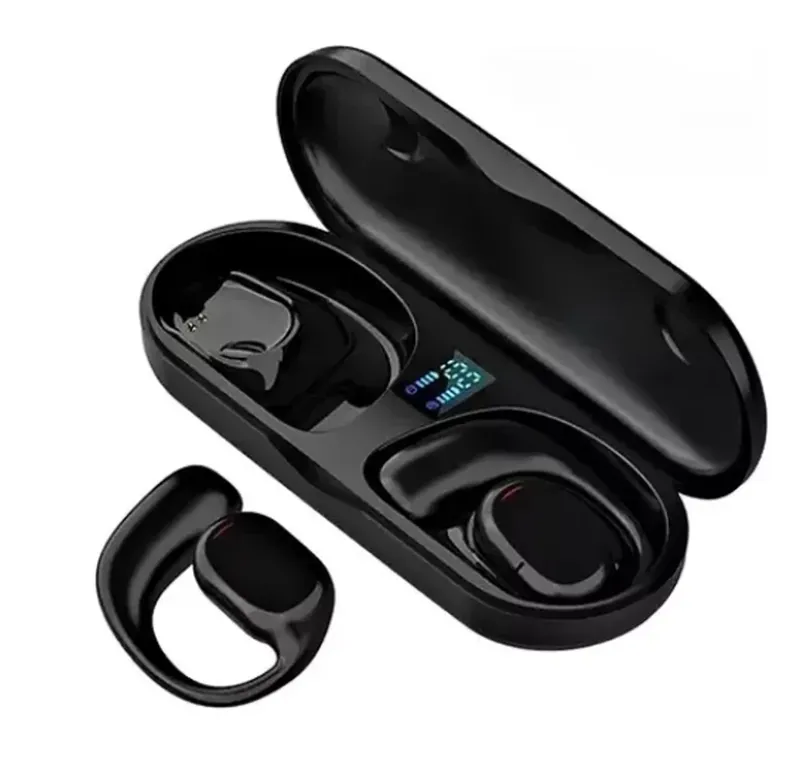 Fone De Ouvido Esportivo Tws Sem Fio Bluetooth 5.3 Condução Óssea Cor Preto