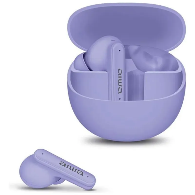 Fone De Ouvido Eardbud Aiwa Aws-eb-04-p Bluetooth Ipx4 Roxo