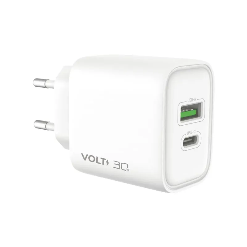 Carregador 30w Com 1 Usb E 1 Usb-c Volt Branco