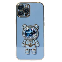 Capa Com Suporte De Astronauta Galvanizado Compatível Com Iphone Modelo:13;cor:azul.