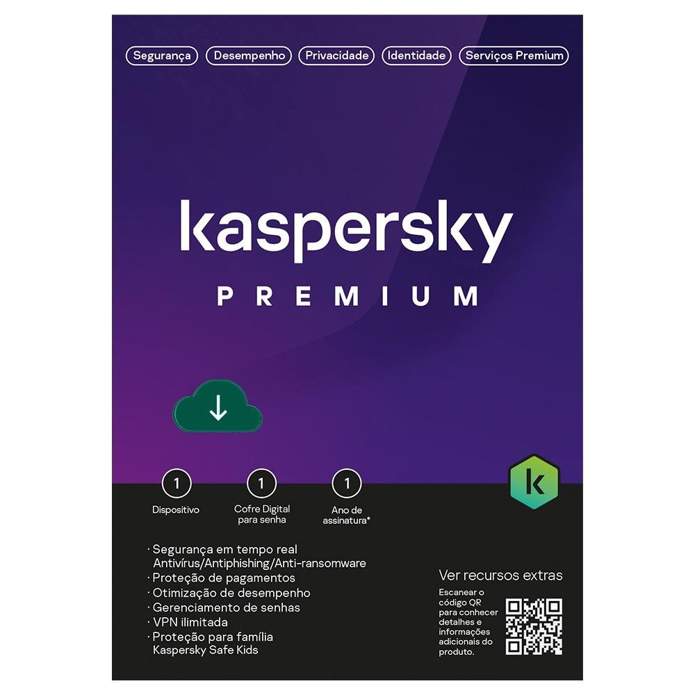 Kaspersky Antivírus Premium 1 Dispositivo 1 Ano