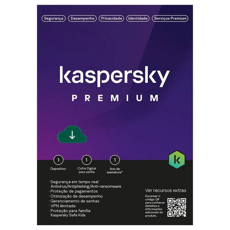 Kaspersky Antivírus Premium 1 Dispositivo 1 Ano