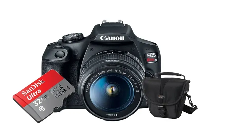 Camera Digital Canon Eos T7 Com Lente 18-55 Is