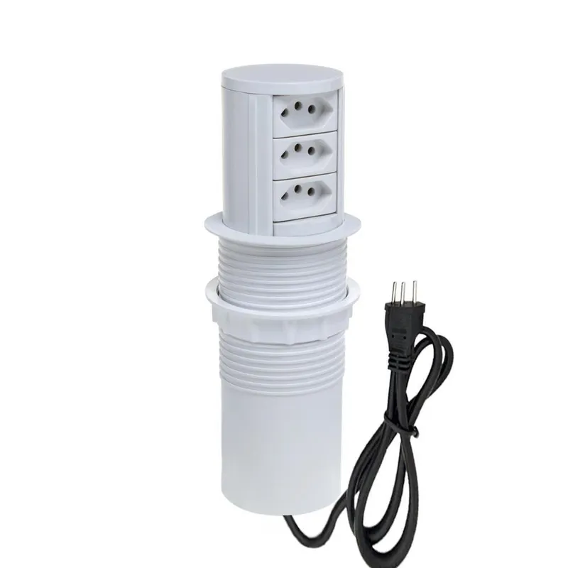 Torre De Tomada Connect Caixa Tomada Totem Slim Manual 3 Tomadas 10a Branco