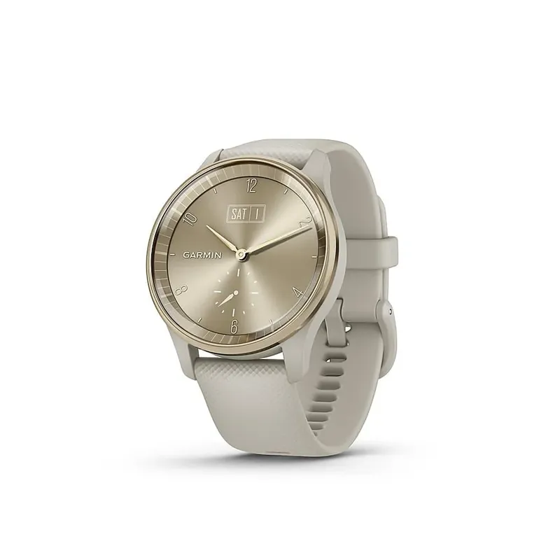 Garmin - Vívomove Trend Hybrid Smartwatch 40 Mm Polímero Reforçado Com Fibra - Aço Inoxidável Creme Dourado Com Faixa Cinza Francesa-010-02665-02