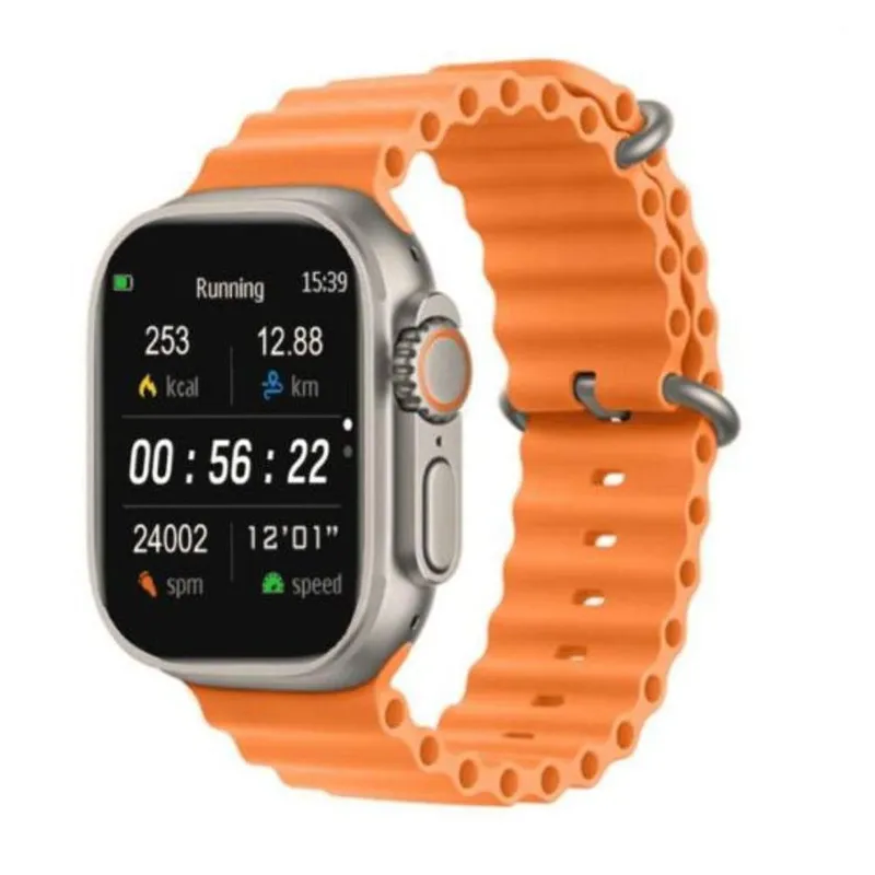 Novo Relogio Inteligente Series 9 Ultra 2 49mm Ligações Bluetooth Acabamento Premium Laranja