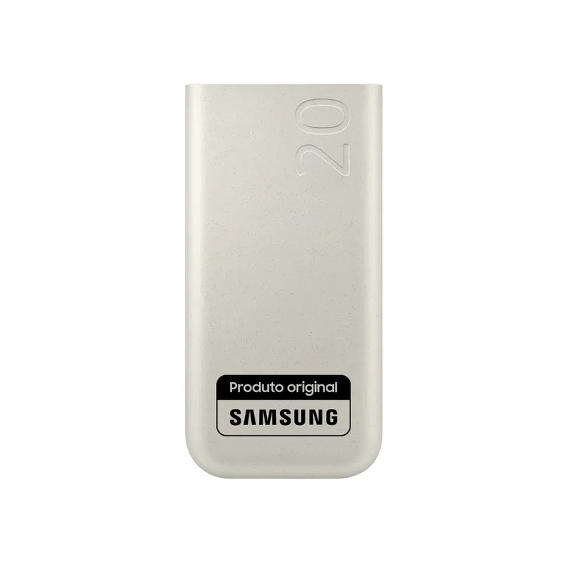 Bateria Carregador Portatil, 20000mAh, Super Rápida, 45W, 3x USB-C, Bege