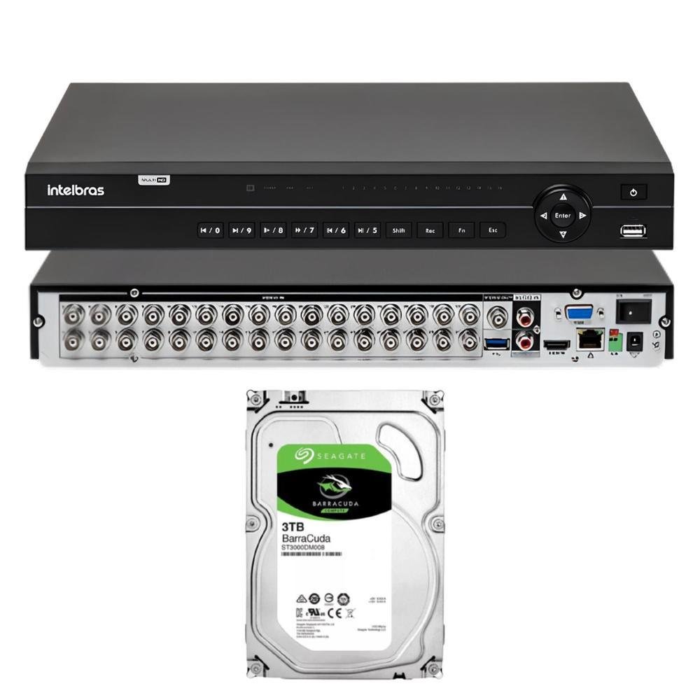 Dvr, 32 Canais, Mhdx, Multi HD 1232 H265, C/HD 3tb