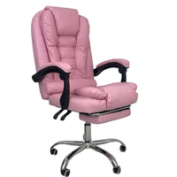 Cadeira De Escritório Presidente Soft Oficial Ergonômica Apoio Para Pés - Rosa - 1