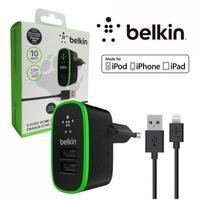 Kit Carregador Duplo, Belkin, 10w E Cabo Lightning, Para Iphone 5, 6 E 7 - F8m670kr-blk