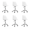 Kit 06 Cadeiras Oficial Webshop Office Base Cromada Giratória Saarinen, Branco