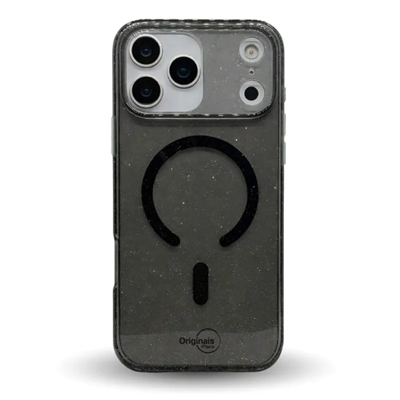 Capa Iphone 17 Pro Max Shine Com Proteção De Câmera Iplace, Preto Com Brilho