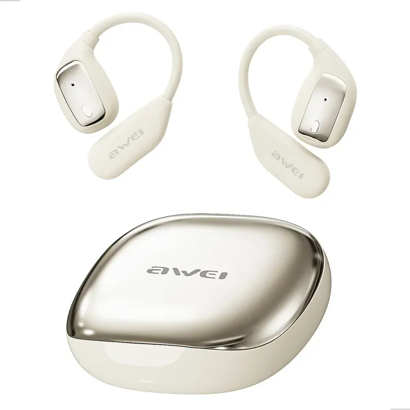 Fone de Ouvido Bluetooth TZ12 com Bluetooth 6.0 Design Esportivo e Estojo de Carregamento