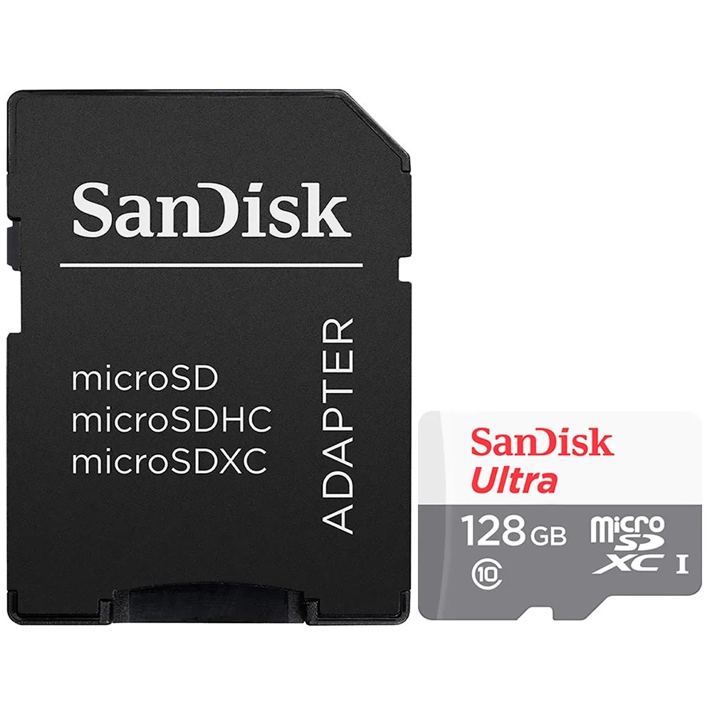 Cartão De Memória Sandisk Micro Sd, 128GB, Com Adaptador - Sdsqunr-128g-gn3ma