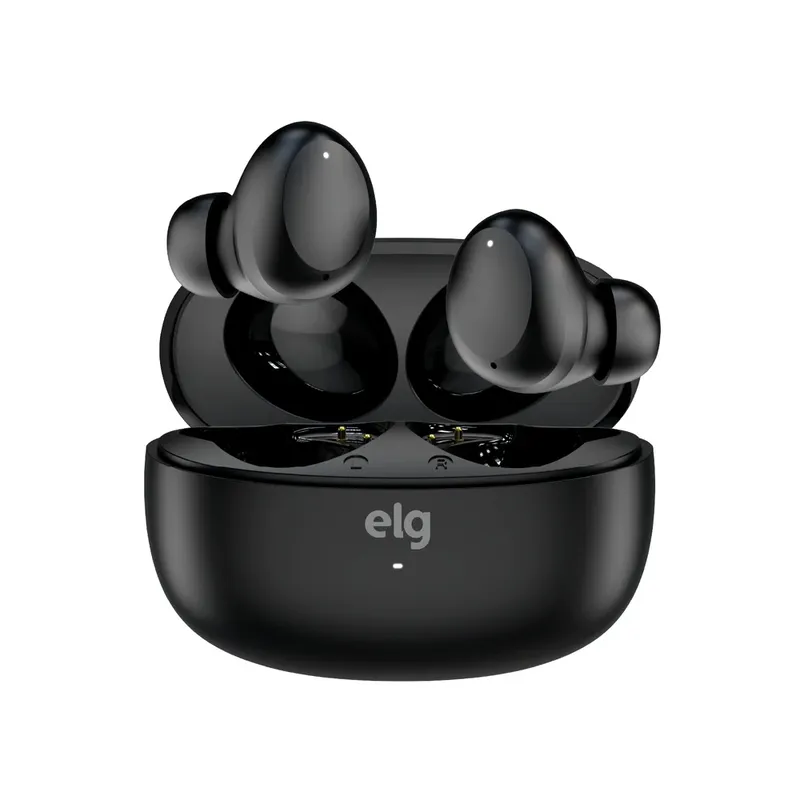 Fone De Ouvido Tws Aura Go, Bluetooth 5.4, Toque Inteligente, 20h De Áudio, Usb-c, Branco, Tws-argo, Elg Cor:preto