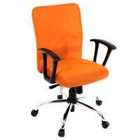 Cadeira Design Office Móveis, Até 120 Kg, Com Braços, Linha Tela Mesh - Laranja