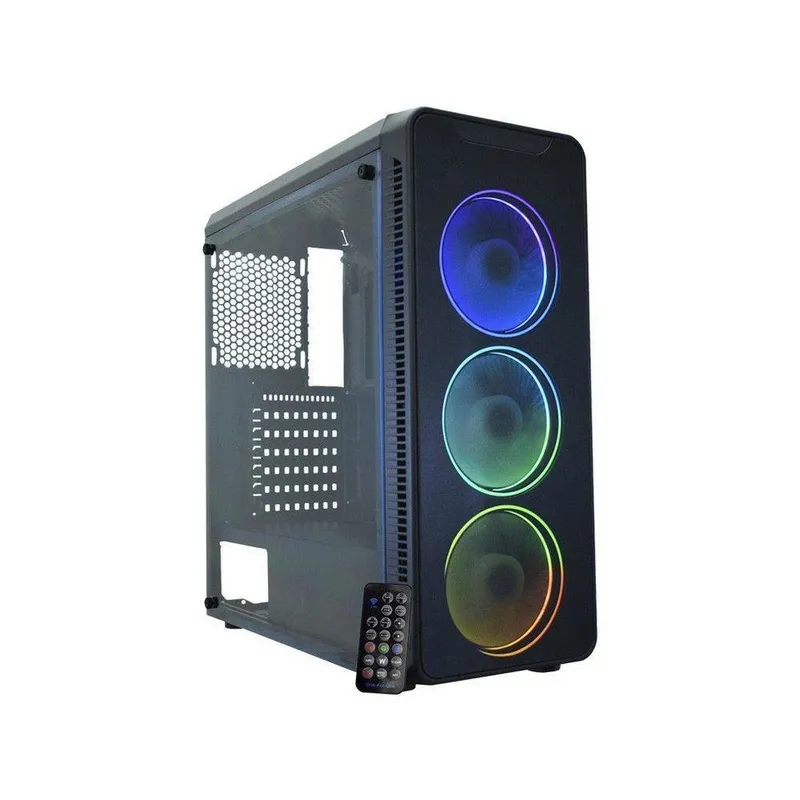 Gabinete Gamer K-Mex Infinity Streamer III CG-A2G8 - RGB ATX 3 FANs Preto