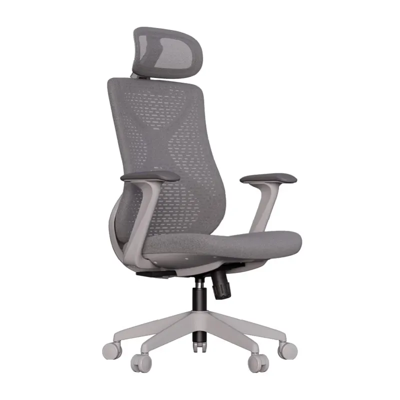 Cadeira Escritório Ergonômica Elements Aiven Certificado Nr17 - Branco E Cinza