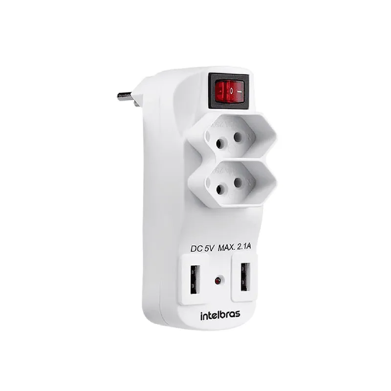 Adaptador De Tomada Yins, 2 Entradas, 2 USB - Yp8114