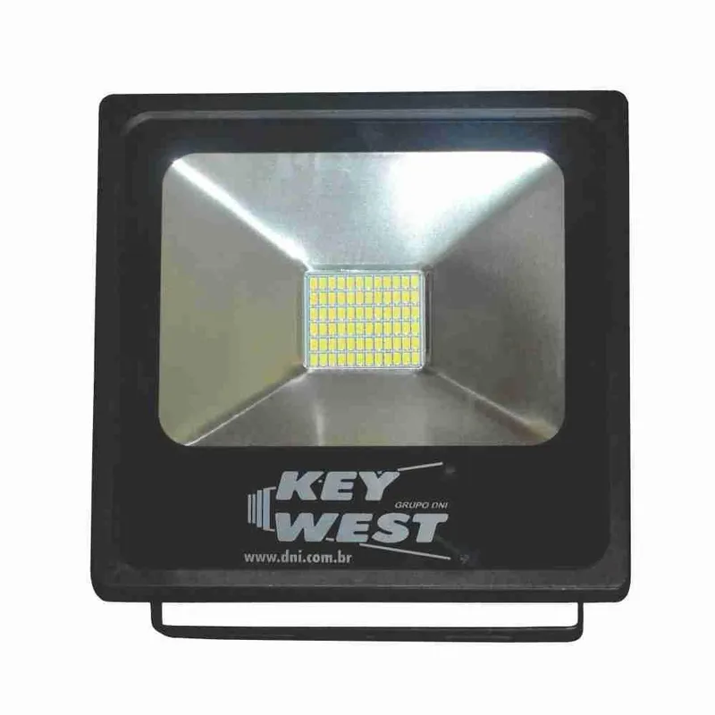 Refletor Holofote LED 30w Slim Dni6067 Branco Frio Bivolt - Dni
