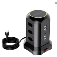 Torre De Tomada 4 Usb 9 Tomadas Carregamento Rápido 3 Em 1