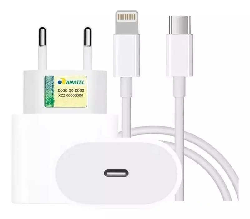 Carregador Turbo 20w Cabo/lightning Usb.c Compatível Iphone 11 12 13 Pro Max X Xr Xs