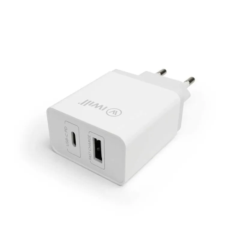 Carregador Turbo Iwill, 30W, Com 2 Saídas 1 USB E 1 USB-C