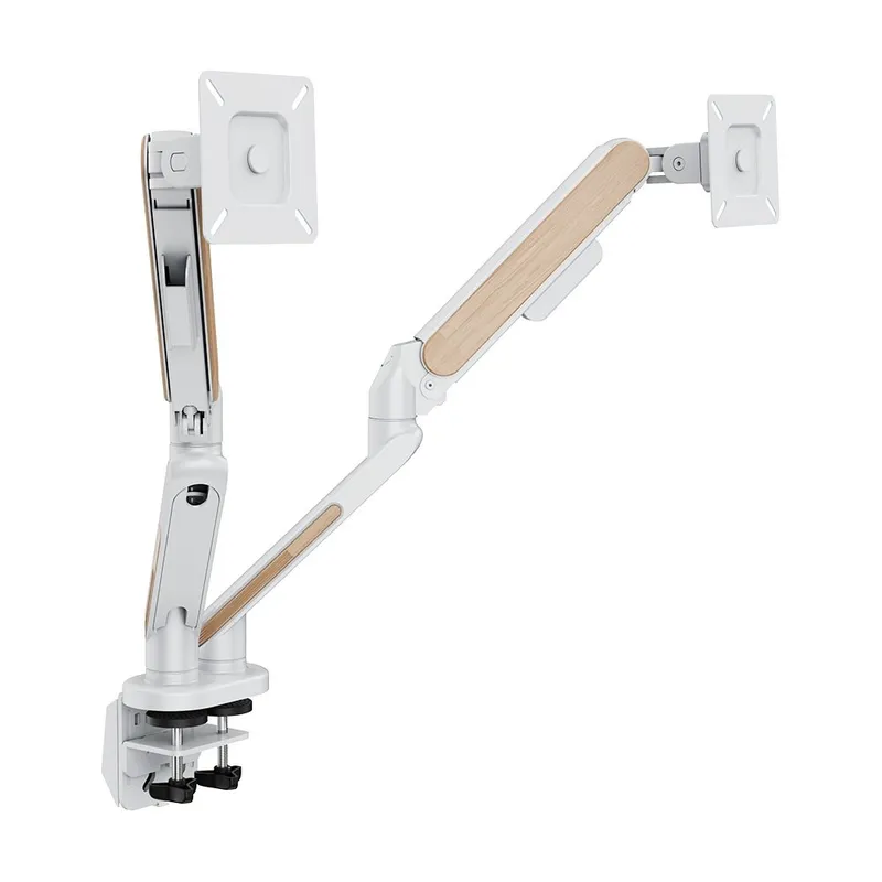 Suporte de Mesa Articulado para 2 Monitores de 17" a 39" FlexiSpot M9D, Ajustes com Pistão a Gás, VESA, Branco - M9D-WO